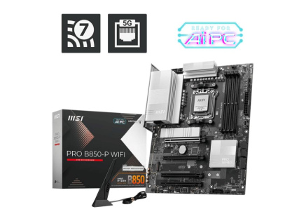 MSI MB Sc AM5 PRO B850-P WIFI, AMD B850, 4xDDR5, 1xHDMI, WiFi, ATX