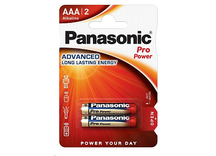 PANASONIC Alkalické baterie Pro Power LR03PPG/2BP AAA 1,5V (Blistr 2ks) PANASONIC Alkalické baterie Pro Power LR03PPG/2BP AAA 1,5V (Blistr 2ks)