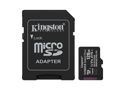 Kingston MicroSDXC karta 128GB Canvas Select Plus, U1, V10, A1, SD Adaptér