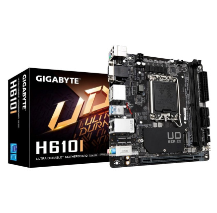 GIGABYTE MB Sc LGA1700 H610I, Intel H610, 2xDDR5, 2xDP, 1xHDMI, 1xVGA, Mini-ITX
