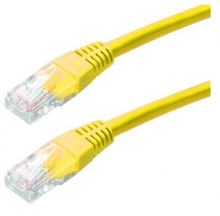 Patch kabel Cat6, UTP - 0,25m, žlutý