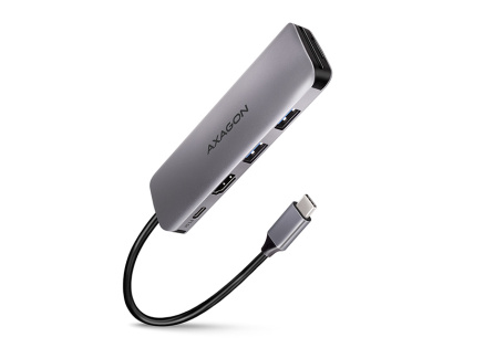 AXAGON HMC-5, USB 3.2 Gen 1 hub, porty 2x USB-A, HDMI, SD/microSD slot, PD 100W, kabel USB-C 20cm