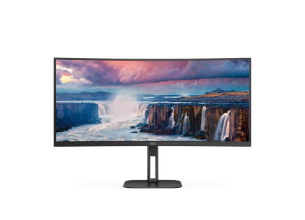 AOC MT VA LCD WLED 34" CU34V5C/BK - VA panel, 3440x1440, HDMI, DP, USB, USB-C, nast. vyska, repro, zakriven