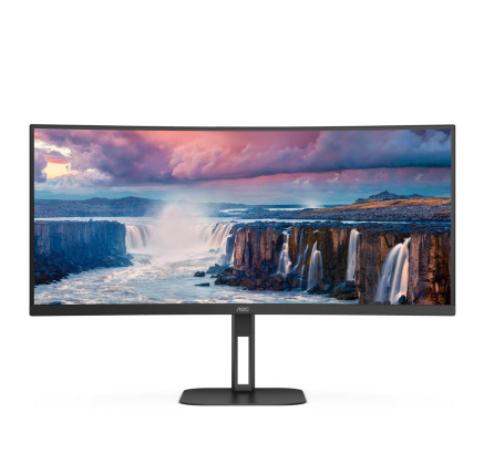 AOC MT VA LCD WLED 34" CU34V5C/BK - VA panel, 3440x1440, HDMI, DP, USB, USB-C, nast. vyska, repro, zakriven AOC MT VA LCD WLED 34" CU34V5C/BK - VA panel, 3440x1440, HDMI, DP, USB, USB-C, nast. vyska, repro, zakriven