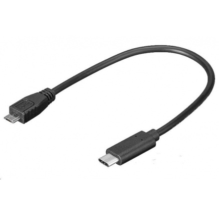 PREMIUMCORD Adaptér USB 3.1 C/male - USB 2.0 Micro-B/male, 0,2m