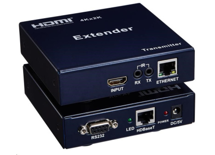 PremiumCord HDMI HDBaseT 4K extender na 100m, over IP, jeden vysílač na více přijímačů