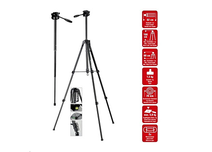 BAZAR - Braun stativ LW 168S (62-168cm, 1500 g, 3-směrná hlava, max.5kg, monopod) - POŠKOZENÝ OBAL BAZAR - Braun stativ LW 168S (62-168cm, 1500 g, 3-směrná hlava, max.5kg, monopod) - POŠKOZENÝ OBAL