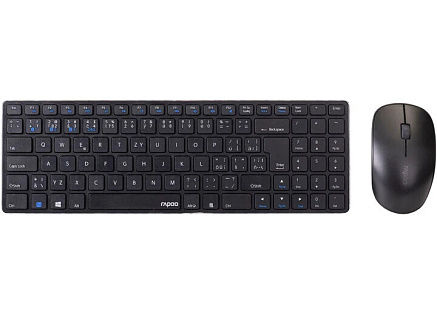 RAPOO set klávesnice+myš 9300M, Wireless Multi-Mode Slim Mouse and Ultra-Slim Keyboard, černá