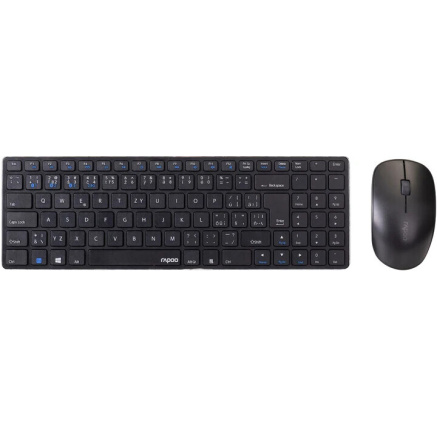 RAPOO set klávesnice+myš 9300M, Wireless Multi-Mode Slim Mouse and Ultra-Slim Keyboard, černá