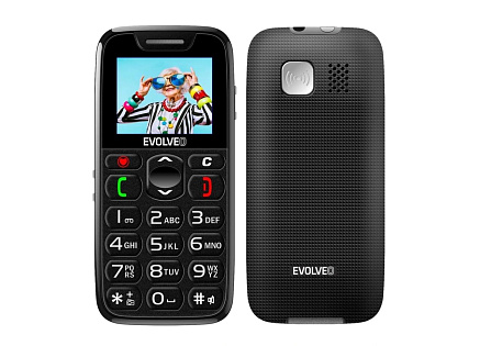 EVOLVEO EasyPhone, mobilní telefon pro seniory s nabíjecím stojánkem, černý