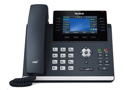 Yealink SIP-T46U IP telefon, 4,3" 480x272 barevný, 2x RJ45 10/100/1000, PoE, 16x SIP, 2x USB, bez adaptéru Yealink SIP-T46U IP telefon, 4,3" 480x272 barevný, 2x RJ45 10/100/1000, PoE, 16x SIP, 2x USB, bez adaptéru