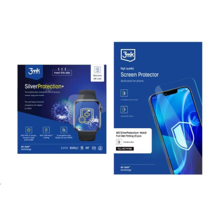 3mk All-Safe - AIO fólie SilverProtection+ Full Wet Fitting Watch, 25 ks 3mk All-Safe - AIO fólie SilverProtection+ Full Wet Fitting Watch, 25 ks