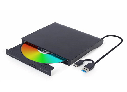 GEMBIRD externí mechanika DVD, USB-C, černá GEMBIRD externí mechanika DVD, USB-C, černá