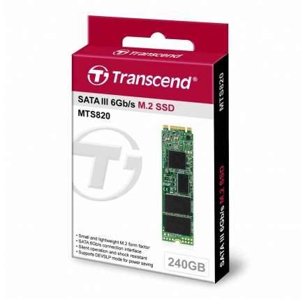 TRANSCEND SSD MTS820 240GB, M.2 2280, SATA III 6Gb/s, TLC TRANSCEND SSD MTS820 240GB, M.2 2280, SATA III 6Gb/s, TLC