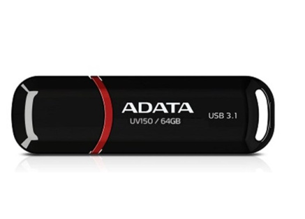 ADATA Flash Disk 64GB UV150, USB 3.1 Dash Drive (R:90/W:20 MB/s) černá