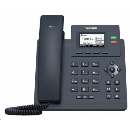 Yealink SIP-T31P IP telefon, 2,3" 132x64 grafický, 2x RJ45 10/100, PoE, 2x SIP, s adaptérem