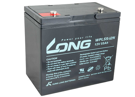 LONG baterie 12V 55Ah M6 LongLife 12 let (WPL55-12N)