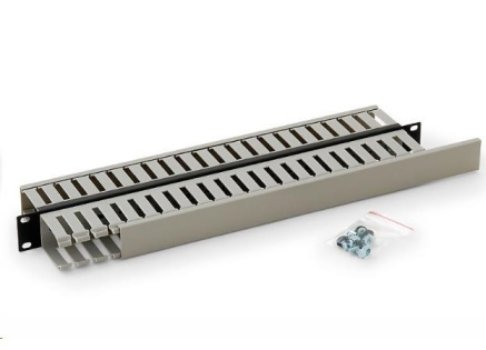 TRITON 19" vyvazovací panel 1U oboustranná plastová lišta, šedá