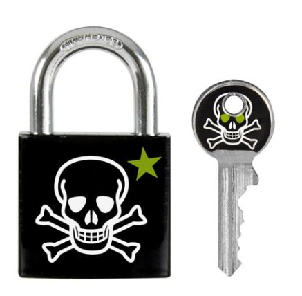 Master Lock Visací zámek  z pevného hliníku 3430EURDSKULL - 30mm