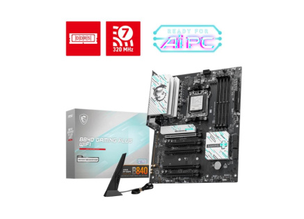 MSI MB Sc AM5 B840 GAMING PLUS WIFI, AMD B840, 4xDDR5, 1xHDMI, WiFi, ATX