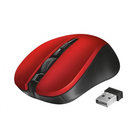 TRUST myš Mydo Silent Click Wireless Mouse - red
