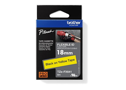 BROTHER TZEFX641 - kazeta TZ šířky 18mm, flexibilní lamino páskou TZE-FX641, žlutá/černé písmo