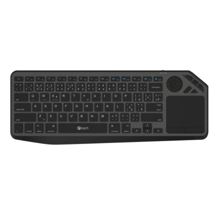 C-TECH Klávesnice WLTK-02, Bezdrátová, Touchpad, černá