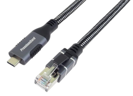 PremiumCord Ethernetový kabel USB-C na LAN RJ45 10/100/1000, 3m