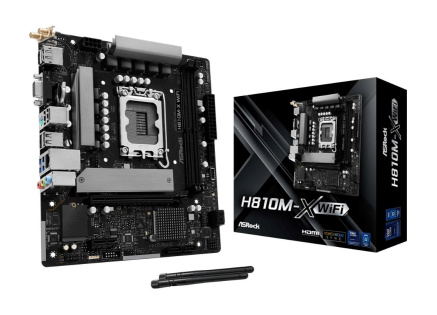 ASRock MB Sc LGA1851 H810M-X WIFI, Intel H810, 2xDDR5, 1xDP, 1xHDMI, 1xVGA, WiFi, mATX