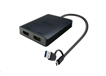 i-tec USB-A/USB-C Dual 4K HDMI Video Adapter