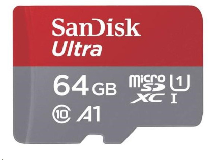 SanDisk MicroSDXC karta 64GB Ultra (100MB/s, A1 Class 10 UHS-I, Android - Imaging Packaging) + adaptér