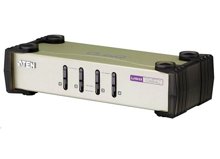 ATEN přepínač 4-port KVM PS/2+USB, kabely (2x1.2m, 2x1.8m)