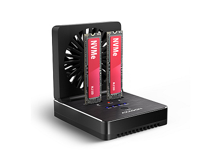 AXAGON ADSA-M2C22, USB-C 20Gbps dokovací stanice pro 2× M.2 NVMe/SATA SSD s funkcí klonování AXAGON ADSA-M2C22, USB-C 20Gbps dokovací stanice pro 2× M.2 NVMe/SATA SSD s funkcí klonování