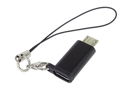 PremiumCord Adaptér USB-C konektor female - USB 2.0 Micro-B/male, černý s očkem na zavěšení PremiumCord Adaptér USB-C konektor female - USB 2.0 Micro-B/male, černý s očkem na zavěšení