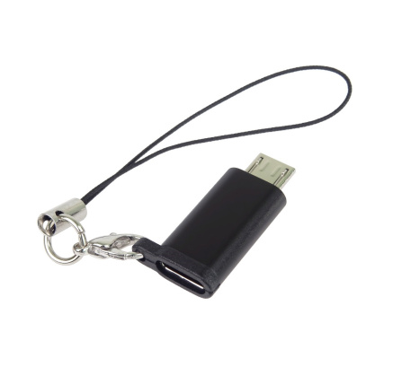 PremiumCord Adaptér USB-C konektor female - USB 2.0 Micro-B/male, černý s očkem na zavěšení PremiumCord Adaptér USB-C konektor female - USB 2.0 Micro-B/male, černý s očkem na zavěšení