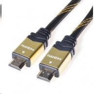 PREMIUMCORD Gold HDMI High Speed + Ethernet kabel (v1.4), opletený, zlacené konektory, 1m