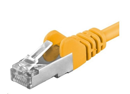 PREMIUMCORD Patch kabel CAT6a S-FTP, RJ45-RJ45, AWG 26/7 0,25m žlutá