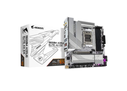 GIGABYTE MB Sc AM5 B650M AORUS ELITE AX ICE, AMD B650, 4xDDR5, 1xDP, 1xHDMI, WI-FI, mATX