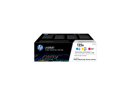 HP 125A CMY 3-pack LJ Toner Cart, CF373AM (1,400 / 1,400 / 1,400 pages)