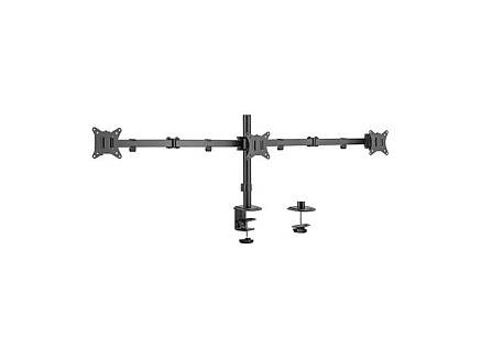 GEMBIRD Držák 3 monitorů na stůl MA-D3-01, naklápěcí, až do 27” a 7kg, černý GEMBIRD Držák 3 monitorů na stůl MA-D3-01, naklápěcí, až do 27” a 7kg, černý