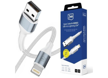 3mk kabel Hyper Cable N-SERIES A to Lightning 2m 5V/2.4A 12W White