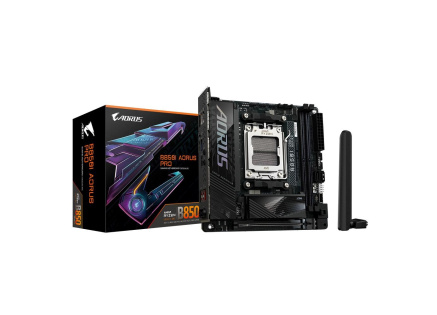GIGABYTE MB Sc AM5 B850I AORUS PRO, AMD B850, 2xDDR5, 1xHDMI, WiFi, Mini-ITX