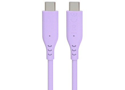 PREMIUMCORD Kabel USB-C na USB-C, 60W, 480Mbps, silikonový, fialový, 1,5m