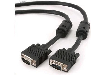 GEMBIRD Kabel VGA propojovací 5m, černý (HD15M/M, dvojité stínění, feritová jádra)