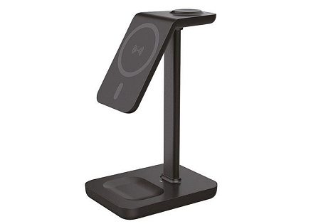 Solight stolní nabíječka 3v1, Qi2, MagSafe kompatibilní