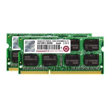 TRANSCEND SODIMM DDR3L 16GB (Kit of 2) 2Rx8 CL11 TRANSCEND SODIMM DDR3L 16GB (Kit of 2) 2Rx8 CL11