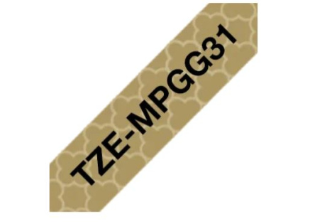 BROTHER Originální kazeta Brother TZe-MPGG31 - černá na zlatém vzoru, šířka 12 mm