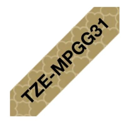 BROTHER Originální kazeta Brother TZe-MPGG31 - černá na zlatém vzoru, šířka 12 mm BROTHER Originální kazeta Brother TZe-MPGG31 - černá na zlatém vzoru, šířka 12 mm