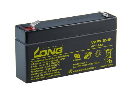 Long 6V 1,2Ah olověný akumulátor F1