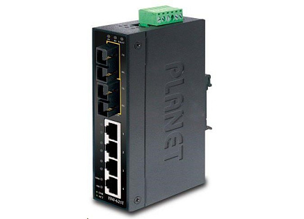 Planet switch ISW-621TS15, průmysl.verze 4x10/100+2x100BaseFX (SC) SM 15km, DIN, IP30, -40 až 75°C, 12-48V